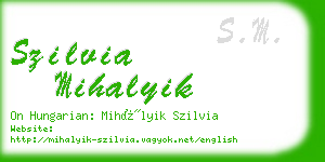 szilvia mihalyik business card